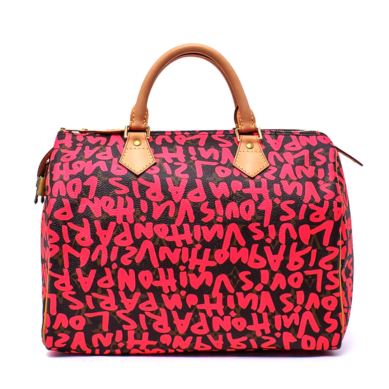 Louis Vuitton-Stephen Sprouse Pink Monogram Graffiti Coated Canvas Speedy 30